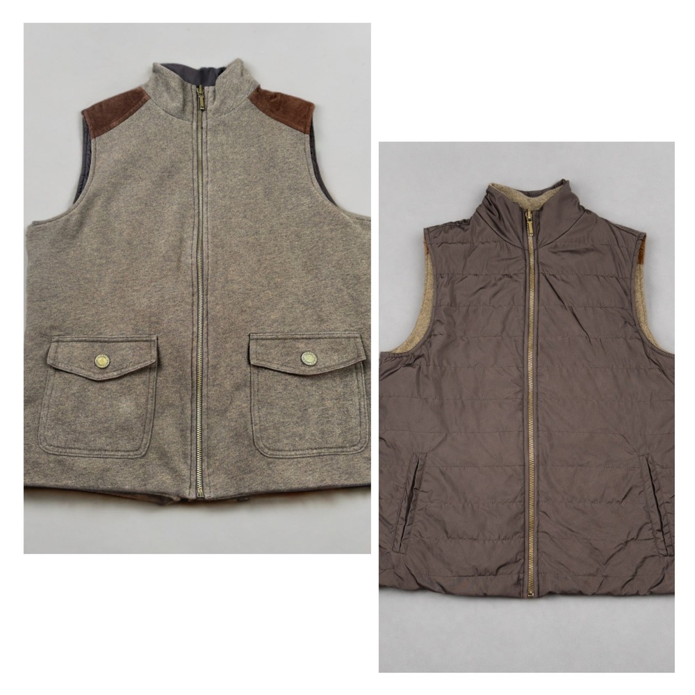 Vintage 90s‎ Lauren Ralph Lauren Reversible Quilted Vest Brown Puffer Women's S